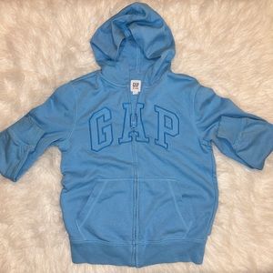 Vtg Y2K Gap Kids Baby Blue Zip Up Hoodie M